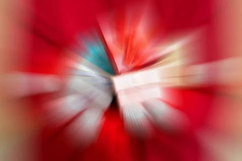 Dynamic red and white lines of light. Light from central point. Dynamic re... Stock Photos