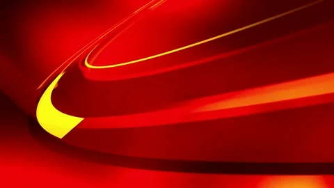 Dynamic red and yellow flowing ribbons create a vibrant abstract background perf Stock Footage 321395132