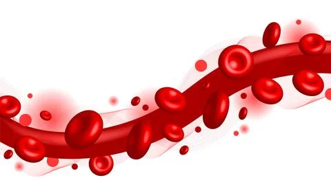 Dynamic red blood cells flow Stock Illustration