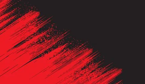 Dynamic red brush stroke texture on dark background abstract graphic design Stock Illustration