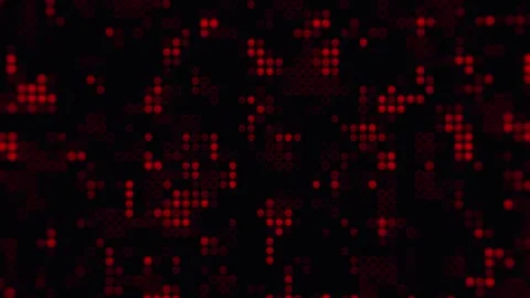 Dynamic red dots pattern on black background Stock Footage 327392637