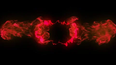 Dynamic Red Energy Explosion with Abstract Light Waves Animation Stock Footage 319788730