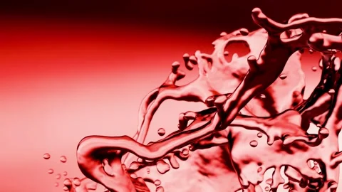 Dynamic Red Fruit Juice or Wine Splash with High-Speed Liquid Droplets. Stock Footage 335508105
