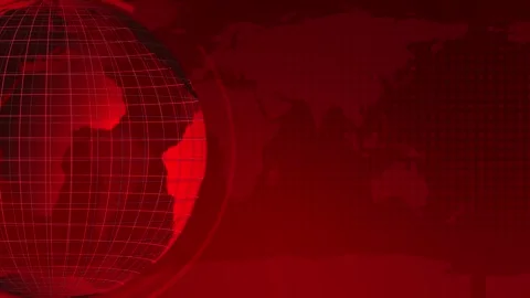 Dynamic Red Globe Animation with Rotating Map Elements Stock Footage 308985057