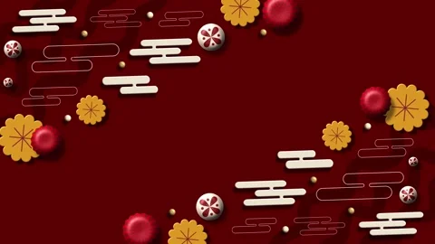 Dynamic Red Gold Cloud Element Pattern Abstract Background Stock Footage 322957204