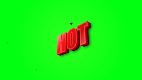 Dynamic Red HOT Text Animation on Green Screen Background. Stock Footage 336620296
