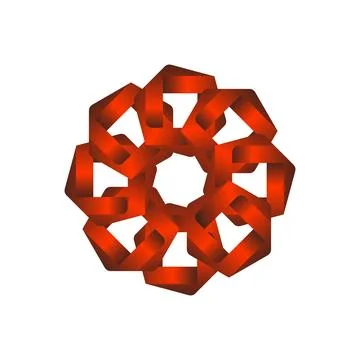 Dynamic Red Interlocking Knot Design Stock Illustration