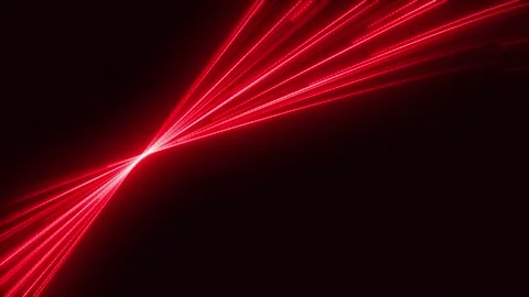 Dynamic red laser beams creating intricate patterns in a dark space Stock Footage 300271285