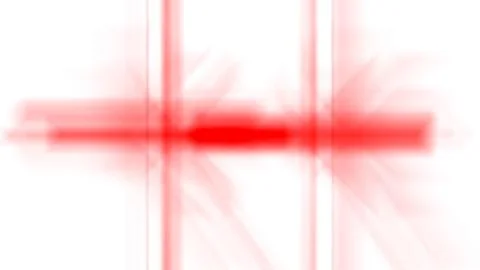Dynamic red light streaks blur across white background creating abstract energy Stock Illustration