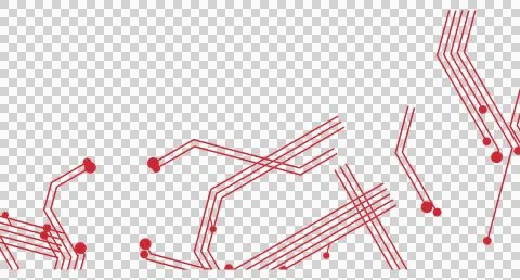 Dynamic red motherboard circuit pattern transparent PNG design element Stock Photos