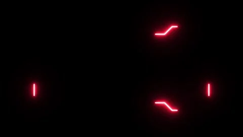 Dynamic red neon lines animate on a dark black background creating futurist.. Stock Footage 345150371