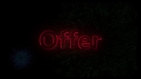 Dynamic red neon offer text animation with explosive background effects Video stock 318098982