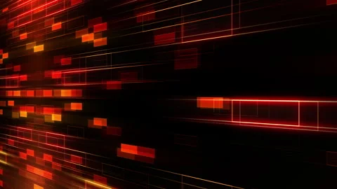 Dynamic Red Neon Rectangle Hi-Tech Digital Animation Stock Footage 287414339