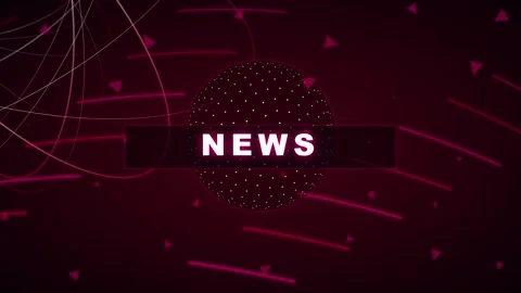 Dynamic Red News Broadcast Background Animation with Motion Graphics Stock Footage 345729827