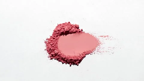 Dynamic red powder heap for blush marketing Stock Footage 342564495
