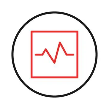 Dynamic red signal icon within a circle embodies technological advancement .. Stock Illustration