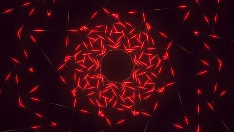 Dynamic red spirals intricate pattern of intersecting lines on dark background Stock Footage 270411366