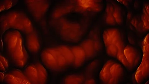 Dynamic red substance under microscope 3D render Stock-Footage 140485365
