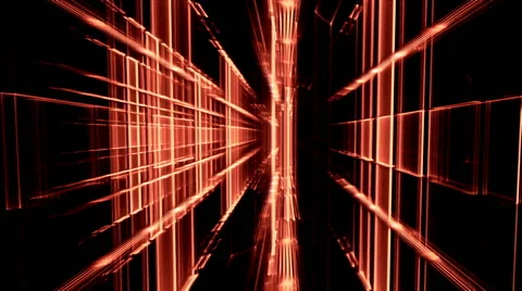 Dynamic Red Translucent Cubical Horizon, Grid Stock Footage 58461350