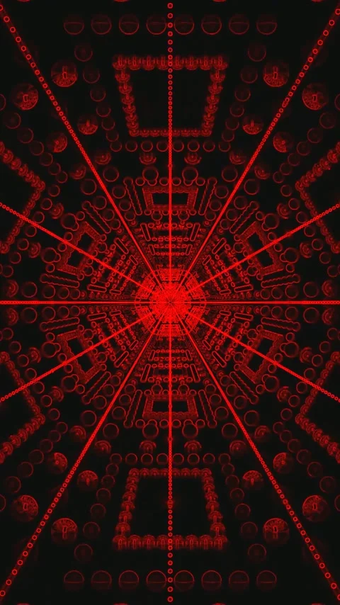 Dynamic red tunnel video loop providing immersive visual experience for scr.. Stock Footage 321567542