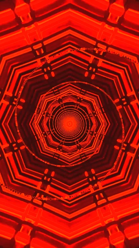 Dynamic red tunnel video loop for immersive visual experience Video stock 321571377