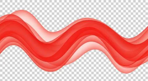 Dynamic red wave pattern flowing across a minimalist white background Stockillustratie