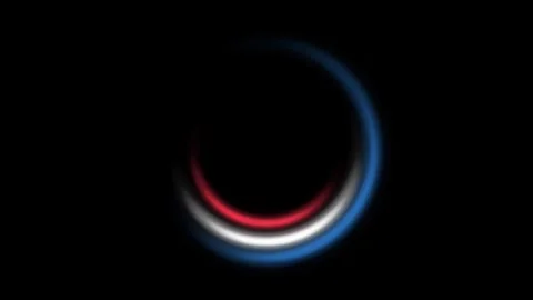 Dynamic Red White Blue Circular Loading Animation Loop on Black Background. Stock Footage 340056429