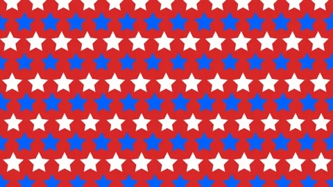 Dynamic Red White Blue Star Pattern Loopable Background. Stock Footage 339931361
