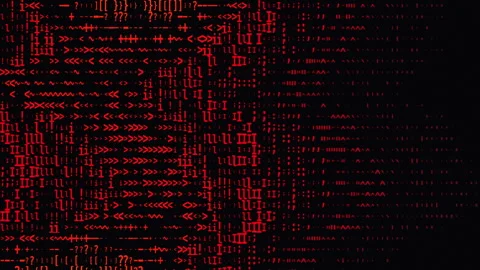 Dynamic Red Yellow Computer Code Flowing Hacking Cyber Security Stock Footage 348774598