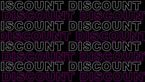 Dynamic repeated text animation with the word "Discount" Stock Footage 315289629