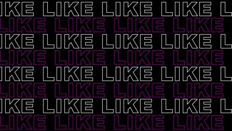 Dynamic repeated text animation with the word "LIKE". Stock Footage 315530756