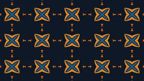 Dynamic repeating pattern of geometric shapes with vibrant blue and orange .. Stock Footage 320555383