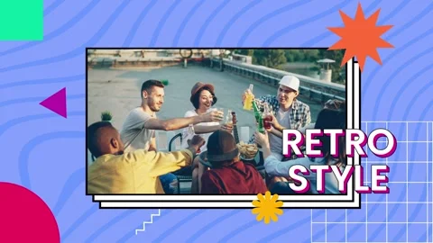 Dynamic Retro 90s Memphis Style Colorful Opener Catálogo de After Effects