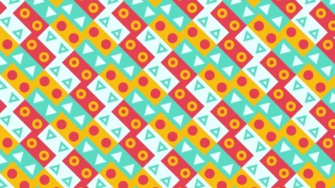 Dynamic Retro Geometric Pattern with Moving Shapes 스톡 동영상 335078550