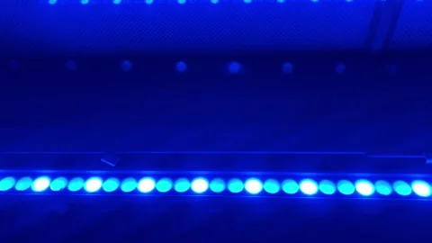 Dynamic RGB LED Light Texture In Modern Architectural Installation Stock Footage 330276072