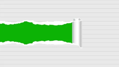 Dynamic Ripped Paper Transition with Alpha Channel | Torn Page Reveal Screen Stock Footage 320001763