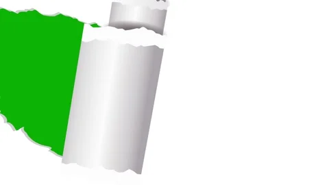 Dynamic Ripped Paper Transition with Alpha Channel | Torn Page Reveal Screen Stock Footage 320001773