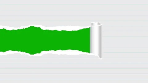 Dynamic Ripped Paper Transition with Alpha Channel | Torn Page Reveal Screen Stock Footage 320001811