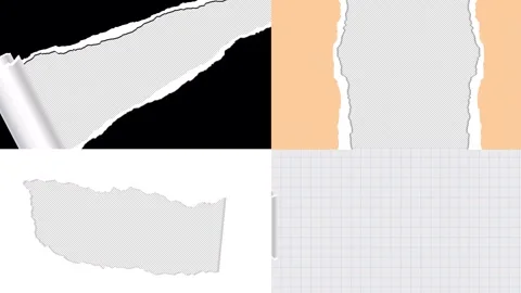 Dynamic Ripped Paper Transition Video Footage with Alpha Channel, Torn paper Video stock 321252321