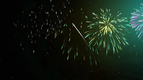 Dynamic Rocket Fireworks Burst Animation for Celebration and Festival Event 库存影片 343629666