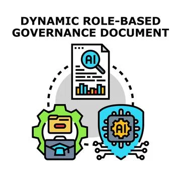 Dynamic role based governance document ai concept Stock Illustration