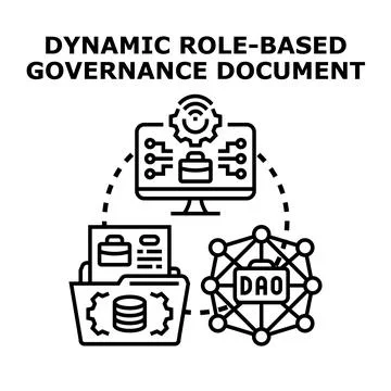 Dynamic role based governance document system managing digital access Stock Illustration