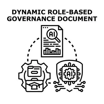 Dynamic role based governance document ai concept Stock Illustration