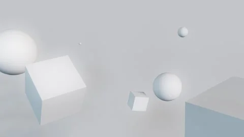 Dynamic rotating geometric body light and shadow stage background Stock Footage 320874367