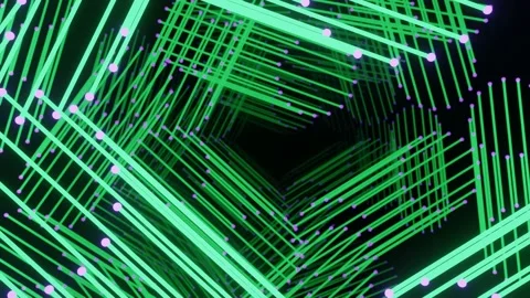 Dynamic rotation of green lines Stock Footage 203440212