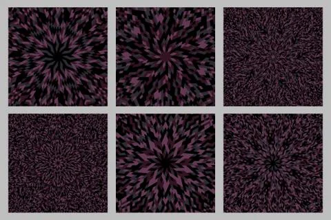 Dynamic round tiled mosaic pattern background set Ilustração Stock