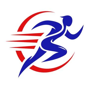 Dynamic Running Athlete Speed Vector Logo Stock Illustration