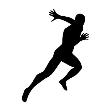 Dynamic Running Silhouette Vector Illustration Stock Illustration