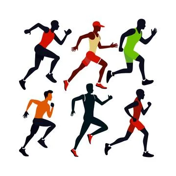 Dynamic Running Silhouettes Stock Illustration