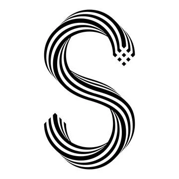 Dynamic s letter logo element with flowing striped design style Vector Stock Illustration